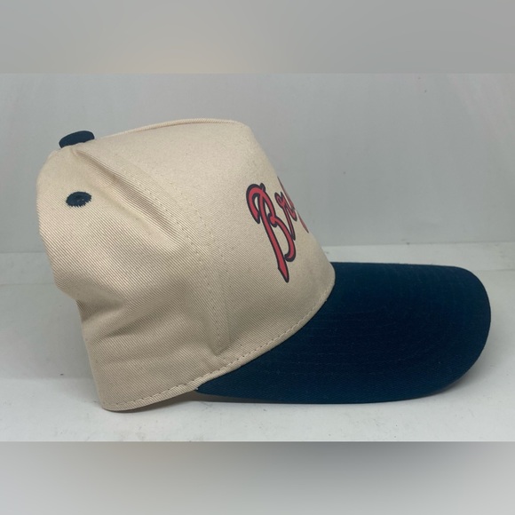 Atlanta Braves Cream/Navy Snapback Hat - Picture 3 of 10